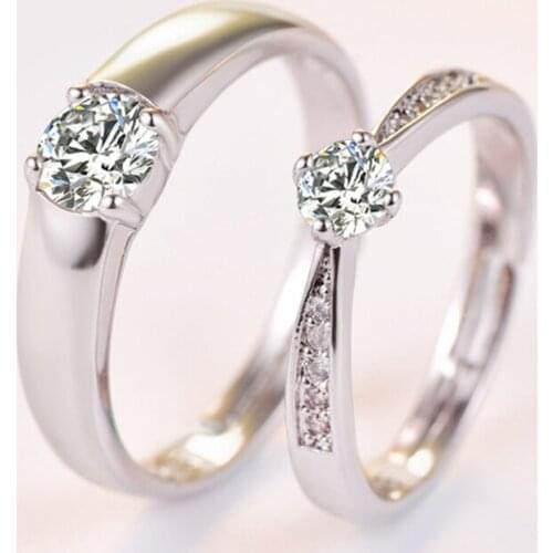 Personalized Stainless Steel Diamond Ring, Bridal Wedding Set, Diamond Bridal Set, Wedding Set, Modern Wedding Set Rings