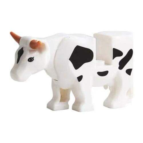 Cow Animals Building Blocks Brick Horse Crocodile Gorilla Tiger Kids Toys Animal Lockings Figures Assemble