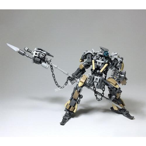 MOC Build Block Maker Game Enthusiasts Long Spear Battle Mecha War Assembly Model Childrens Toy DIY Build Brick Birthday Gift