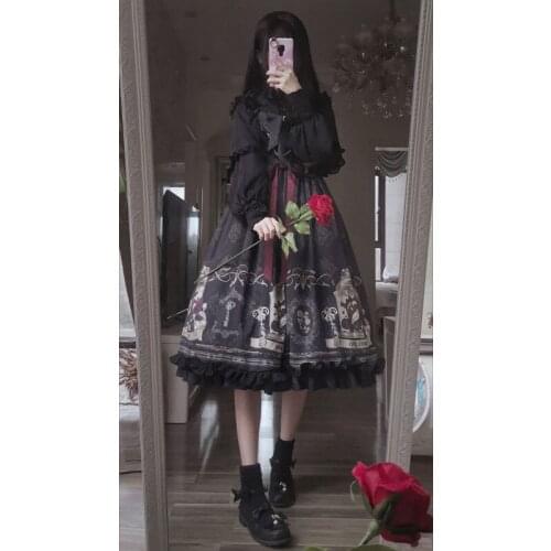 Lolita Full Style Spot The Nightingale The Rose JSK Dress Gothic Style Dark Series Lolita Dresses Victorian Gothic Lolita Dress