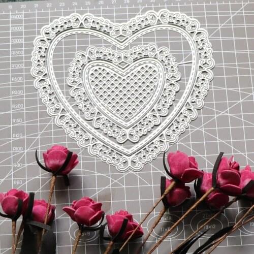 METAL CUTTING DIES Wedding Lace Heart Frame Plaid Background Scrapbooking Paper Craft Album Card Punch Knife Art Cutter Die