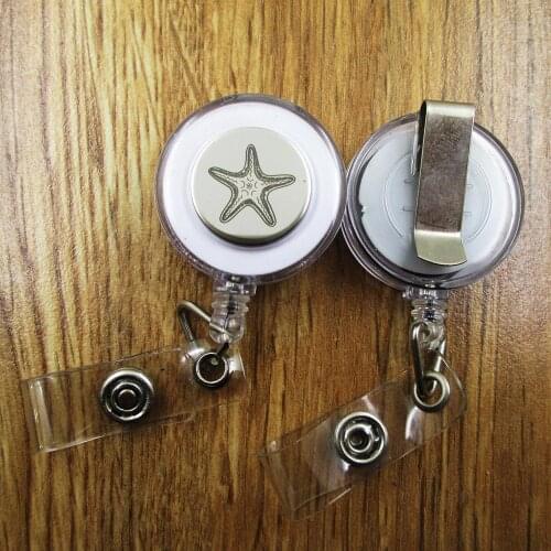 Starfish ID Badge Reel gift for him/her friend family retractable recoil id badge holder work fun