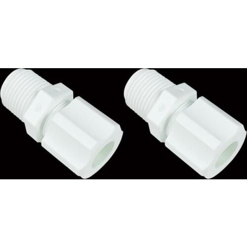 JACO Plastic Compression Fittings 1/2" thread Male x 1/2" Tube Connector - 2 PACK