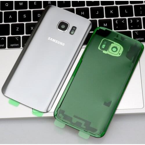 Original Rear Battery Door Case For Samsung Galaxy S7 G930F Back Glass Housing Cover+Sticker+Camera Glass Lens Frame