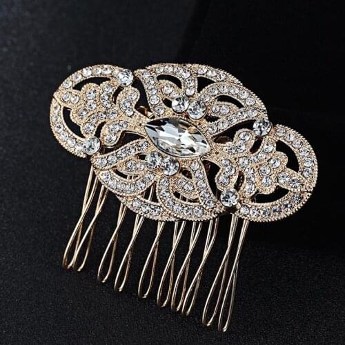 Collares Bridal Hair Jewelry Fashion Bride Hair Combs Accessories Women Hairpins Tiara Rhinestone Head Jewelry for Bridal Gifts