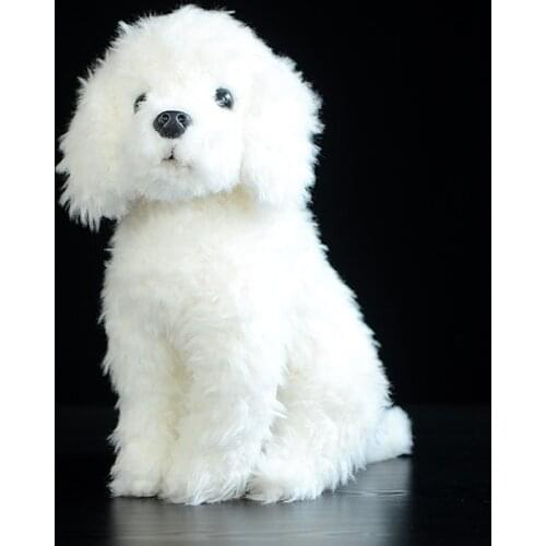 Teddy Dog Sit Kids Plush Toys White Simulation Lovely Children Gifts Kawaii Lifelike Stuffed Animals Dolls Cute Forfar Present