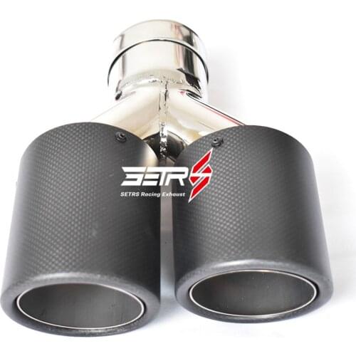 Right Side On Car Modification Dual Curly Matt Muffler Tip Carbon Fiber Stainless Steel Exhaust Pipe For E63