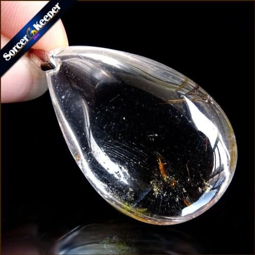 Rare Natural Quartz Rutilated Garden Quartz Crystal Pendant Red or Gold Crystal Necklace Natural Stones and Minerals SS769