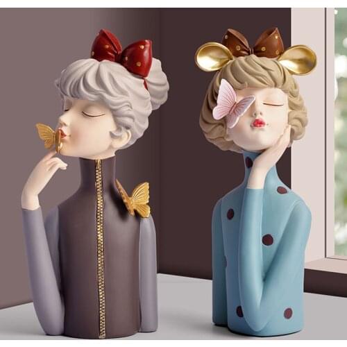 Moden Gorgeous Girl Resin Art Statue Gift Fairy Accessori Fashion Style Sculpture Ornaments Home Decoration Tabletop Figurines