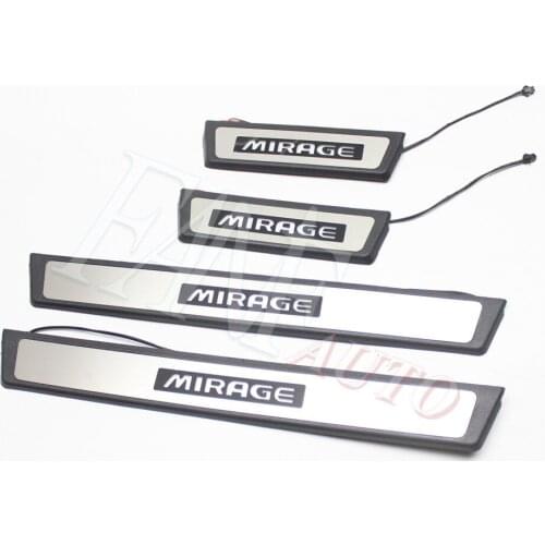 Car Styling Stainless Steel Led Door Sill Scuff Plate Guard Sills Protector Trim For Mitsubishi Mirage 2012-2019 Mirage G4
