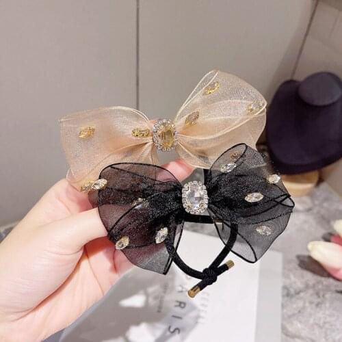 Women Lady Fashion Elastic Hair Ring Luxury Crystal Hair Rubber bands Rope Headbands Ties Hair Accessories for Women & Girls