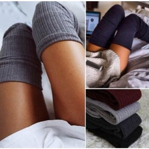 Womens socks over the knee pile pile socks knitted socks cotton breathable trend socks explosion models