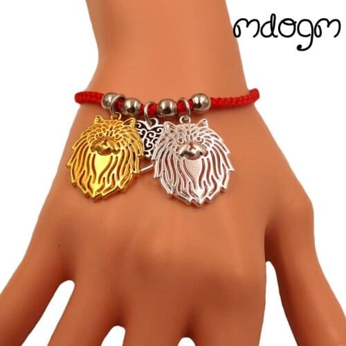 Persian Cat Animal Charm Bracelet For Women Men Couple Love Rope Male Female Pearl Red Heart Black Girls jewelry