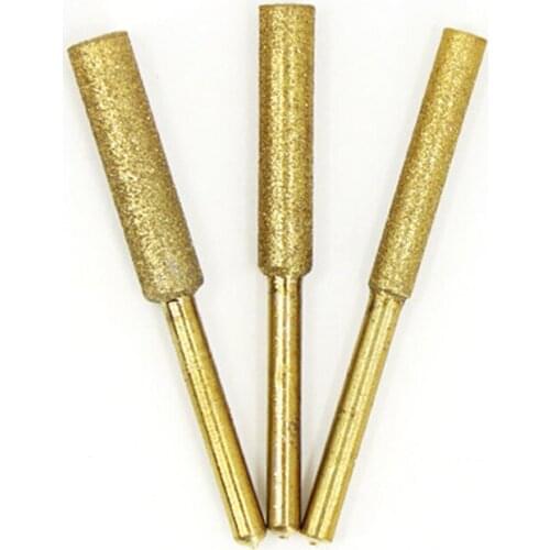 Gold Diamond Chainsaw Sharpener Burr 4/4.8/5.5mm Grinder Chain Saw Drill Bits Saw Sharpening Carving Grinding Tools Dropship