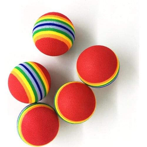 1/5Pcs Pop Rainbow Ball Cat Toy Colorful Ball Interactive Pet Kitten Scratch Natural Foam EVA Ball Training Pet Supplies Product