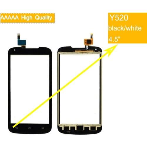 10Pcs/lot For Huawei Ascend Y520 Touch Screen Touch Panel Sensor Digitizer Front Outer Glass Lens Touchscreen No LCD black white