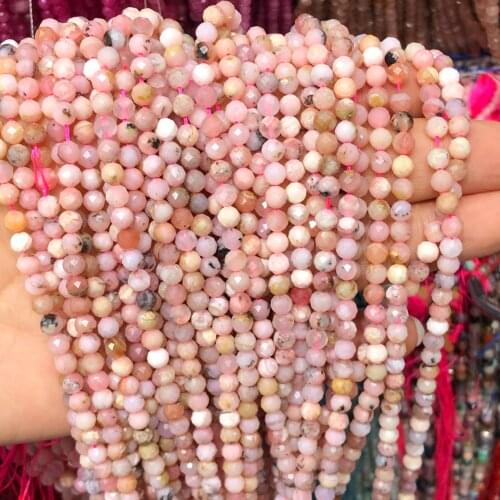 2/3/4mm Natural Faceted Powder Opal Stone Beads Loose Spacer Rondelle Tiny Beads For Jewelry Making Diy Accessories Necklace