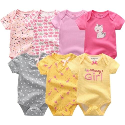 2021 Baby girls summer romper 7PCS/LOT Baby Clothes Set Cartoon Infant Newborn Baby Boy Clothes Overall Jumpsuit