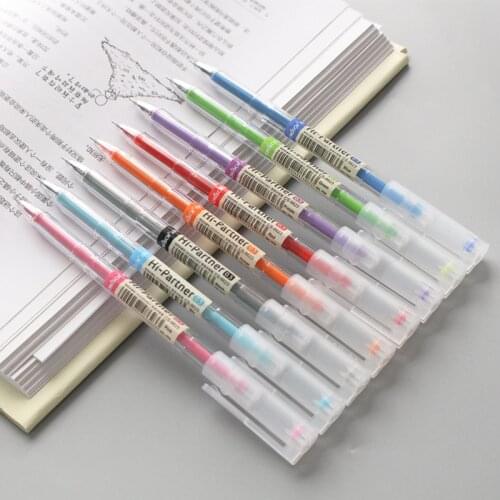 8pcs/set colourful gel pen Artistic font Creative neuter pen Business School office supplies