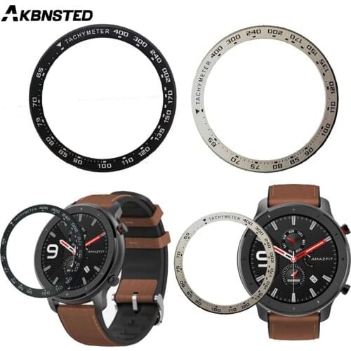 AKBNSTED For Xiaomi Huami Amazfit GTR 47MM Metal Stainless Steel Bezel Ring Watch Screen Protector Bezel For GTR47mm Smart Watch