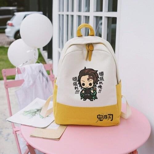 Anime Demon Slayer Kimetsu No Yaiba Cosplay Canvas Backpack Student School Laptop Travel Shoulder Bags Fashion Rucksack Gifts