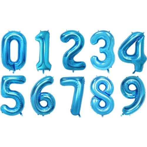 Digital balloon 30 inch blue digital balloon batch scene decoration 30 inch smooth aluminum film balloon