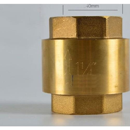 DN32 G 1-1/4" BSPP Female Thread Brass Spring Check Valve One Way Thickneess 3.1mm Height 62mm