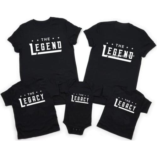 The Legend and Legacy Family Matching Tshirts Daddy Mom and Me Shirts Father and Daughter Son Cotton Matching Tee Baby Clothes