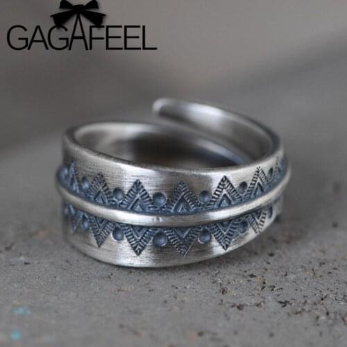 GAGAFEEL 925 Silver Fashion Hip Hop Rock Unisex Finger Ring Punk Silver Snake Open Rings for Women Men Creative Fine Jewelry