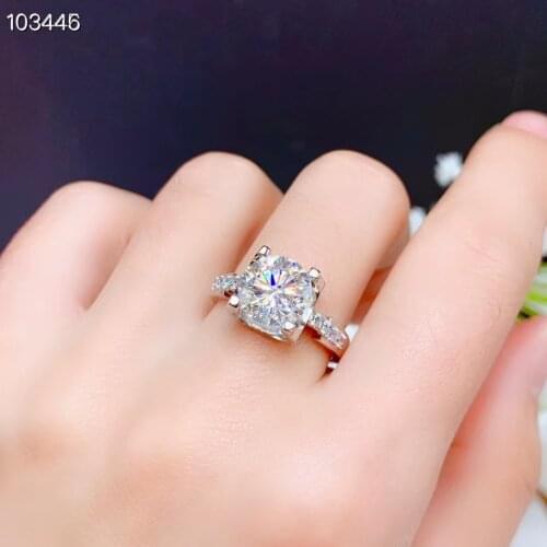 Crackling moissanite gemstone ring for women jewelry engagement ring for wedding 925 sterling silver ring birthday New Year gift