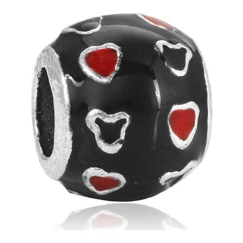 2021 Vogue Exquisite DIY European Beads Cartoon Mouse Heart Beads Charms Fit Bracelets & Bangles Exquisite Jewelry 2Pcs/Lot