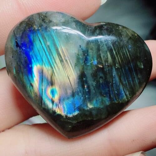Labradorite heart