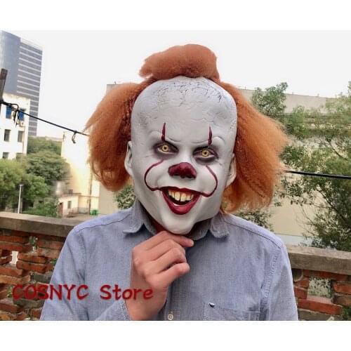 Joker Pennywise Mask Stephen King It Chapter Two 2 Horror Cosplay Latex Masks Helmet Clown Halloween Party Costume Prop 2019