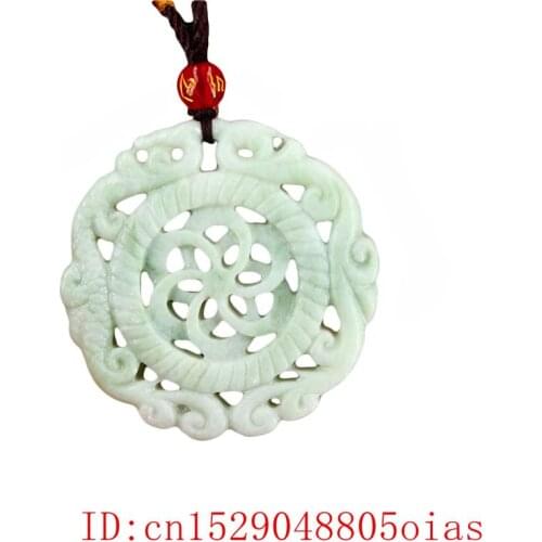 Jade Dragon Phoenix Pendant Necklace Gifts Carved Double-sided Jewelry Fashion Natural Women Men Chinese for Amulet Green Charm