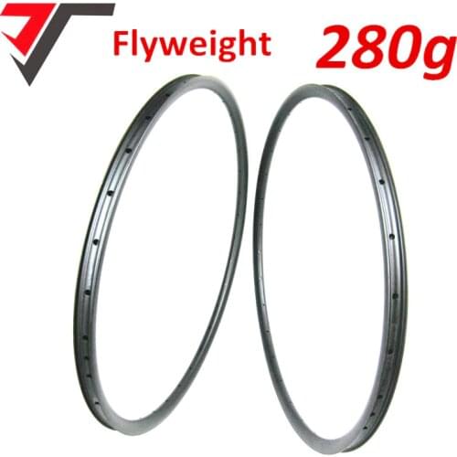TRIPS 2018 New Flyweight 280g only carbon 29er mtb rim XC hookless carbon rims UD 29inch mountain bike rim tubeless compatible