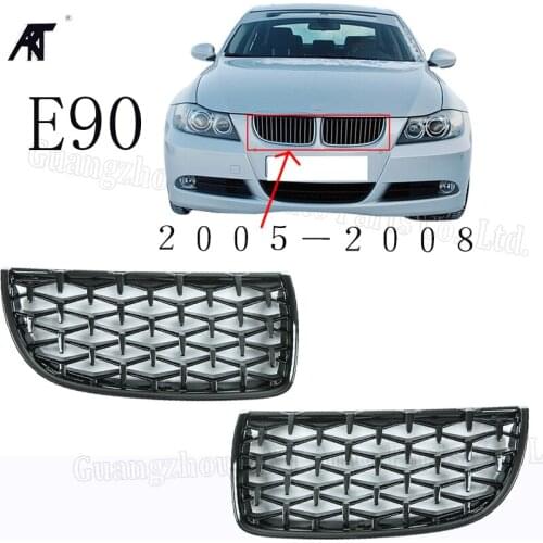 Pair Gloss Matt Carbon Black 3 Color Front Kidney Grille For BMW 3 Series E90 2005 2006 2007 2008
