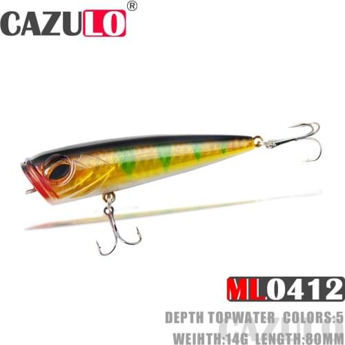 Floating Popper Fishing Lures Accesorios Iscas Artificiais Weights 14g 8cm Baits Topwater Wobblers De Pesca For Pike Fish Leurre