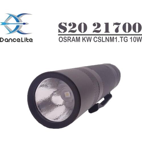 MR S20 Stepless Dimming KW Hi 10W LED AMC7135x8 Portable 21700 Flashlight Lantern Torch