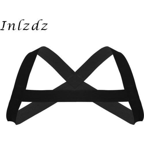 Harness Mens X-Shape Back Elastic Shoulder Chest Muscle Harness Belt Punk Lingerie Clubwear Costume Harness Strap