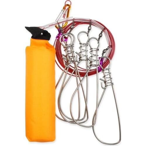 5m Fishing Lock Buckle Stainless Steel Live Fish Lock Belt Fishing Tackle Stringer Fishing Tackle Floats