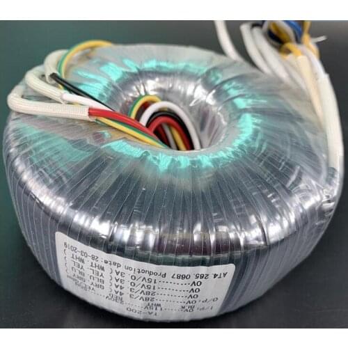 115V-230V 200W Toroidal transformer 4 wires Oxygen free copper wire power transformer dual 18V + dual 15V