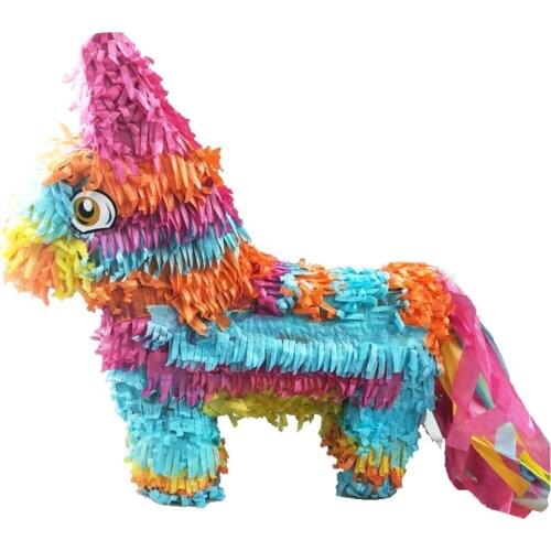 Creative Pinata Rainbow Donkey Shape Toy Game Props Sugar Beat Filled Toy For Children Birthday Party Decoration Gift