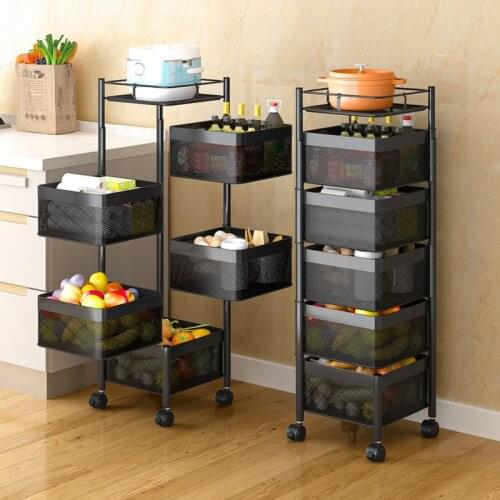 360-degree rotary basket storage rack kitchen floor multi-storey multi-functional fruit and vegetable storage rack