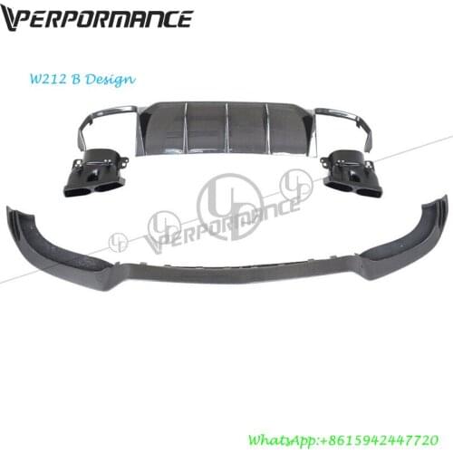 W212 carbon front lip B desing W212 rear diffuser with tips Carbon Fiber 2014~2016 year