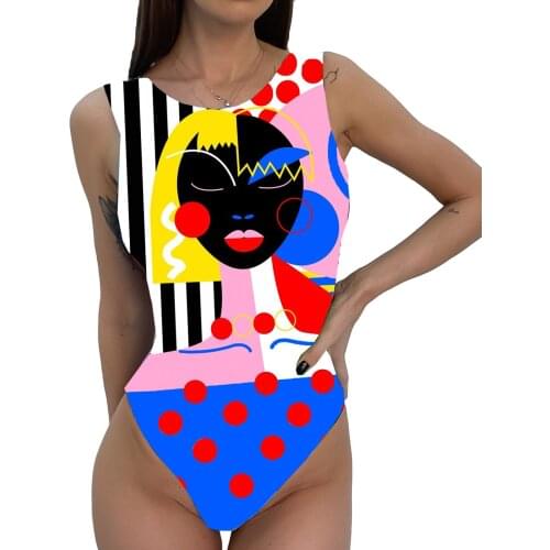 Women One Piece Swimsuit Swimwear Bathing Suits Slimming Bikini Ladies One Piece Swimsuit Sexy Bikini Graffiti Printed Swimsuit
