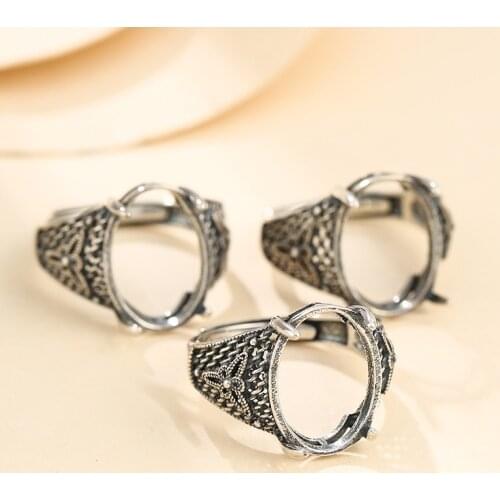 11.5*15mm 925 STERLING SILVER Semi Mount Bases Blanks base blank Pad ring Setting jewelry findings diy A5848