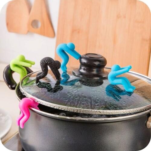 2pcs/lot Cooking Tools Creative Raising Pot Cover Silicone Spill-proof Anti-overflowing Tools Kitchen Accessory