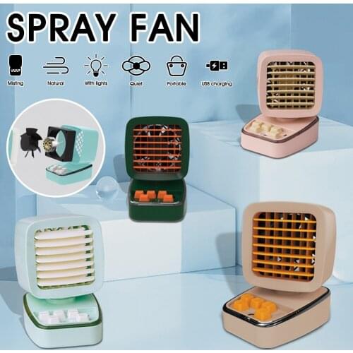 2021 Home Portable Summer Air Conditioner Desktop Air Cooler Rechargeable Cooling Fan Adjustable Mini Misting Fan for Office