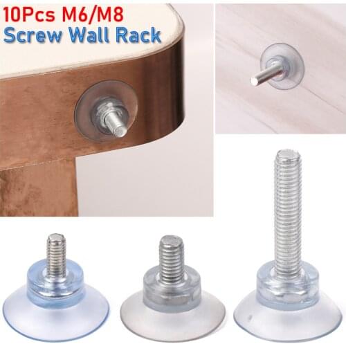 10Pcs/Set M6/M8 Screw Rubber Suction Cup Transparent Suckers Turn Nut Glass Table Tops Storage Tool Hooks