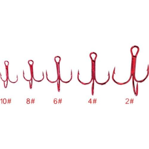 50pcs/lot Fishing Hook Round Bent Saltwater Bass 2#-10# High Carbon Steel Treble Hook Fishing Accessories